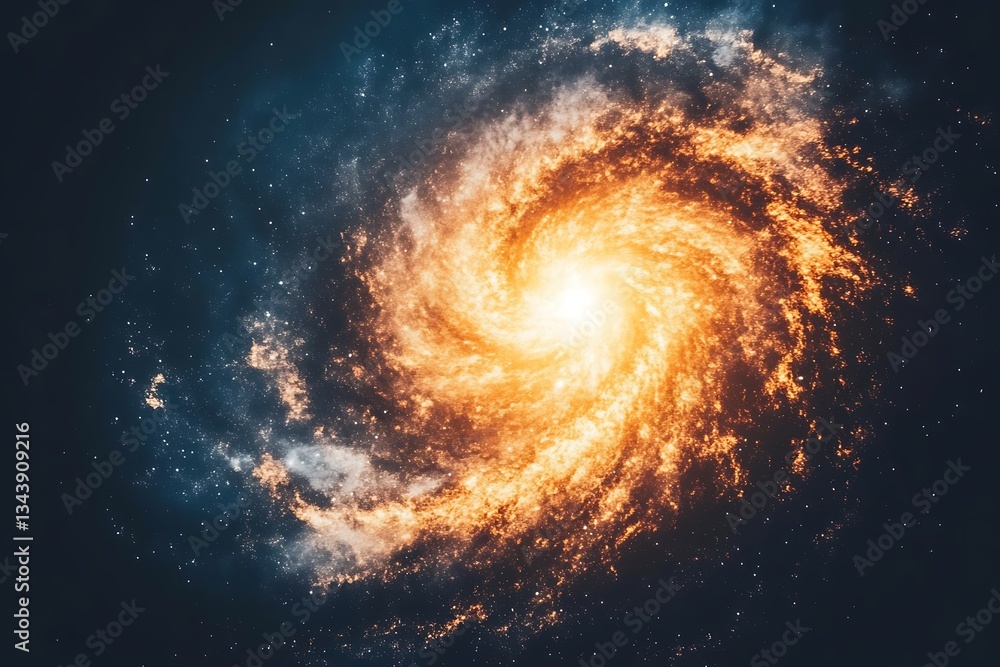 Canvas Prints a mesmerizing cosmic spiral galaxy displaying celestial wonders and bright light