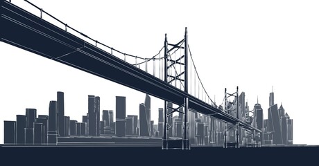  industrial landscape of a modern city 3d illustration