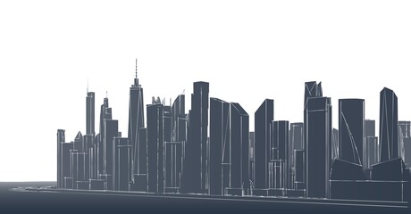 Fototapeta premium industrial landscape of a modern city 3d illustration