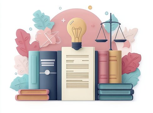 Intellectual Property Protection Knowledge Innovation Legal Concept Illustration