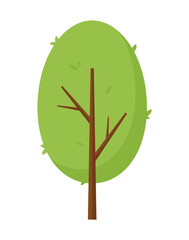 Green cute tree cartoon plant greenery illustration vector