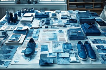 Blue Hue Fashion Design Illustration