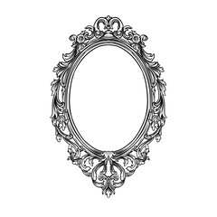 vector antique decorative frame border line art hand drawn illustration