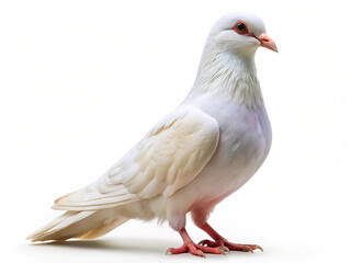 Obraz premium White pigeon standing isolated on transparent background