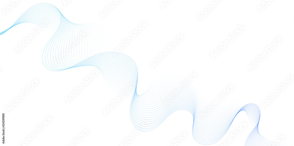 Aufkleber Smooth wave abstract vector background layout design.background image with dynamic curves.Abstract blue futuristic blend waves lines technology background and sound wave lines on white background.	