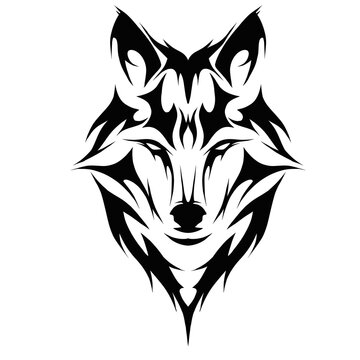 wolf head tribal tattoo 