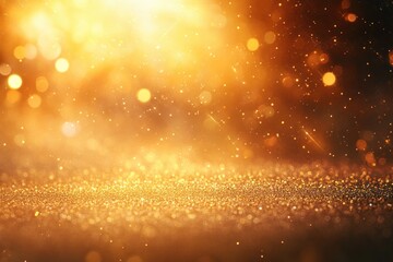 Naklejka premium Abstract Background with Gold and Silver Glitter Lights Sparkle Bokeh Effect