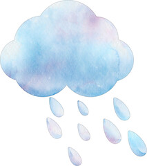 watercolor cloud rain