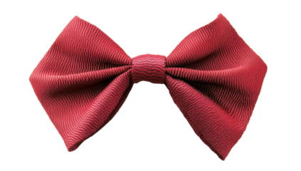 Elegant maroon bow tie with textured fabric on a transparent background, perfect for formal wear, weddings, and special occasions