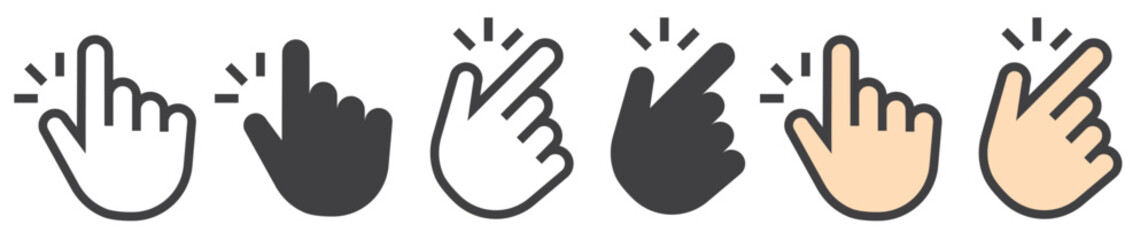 Like easy icon. Easy icon in black and colored. Easy icon. Finger snapping click flick hand gesture sign. Vector illustration