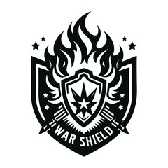 war shield vector logo