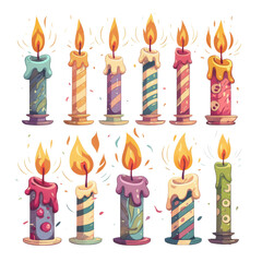 Colorful celebration candles festive atmosphere digital art bright vibes