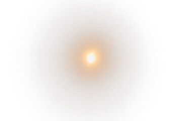 Real optical lens flare on transparent PNG background