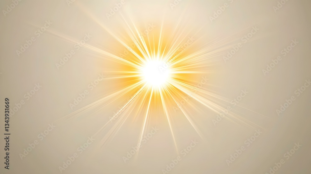 Poster the image is an abstract rendering of a bright, radiant light source, with numerous light rays emana