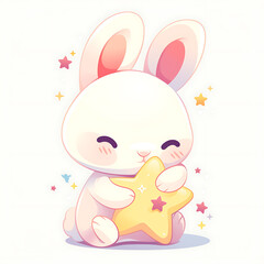 Adorable and Playful Rabbit Engaged in Various Activities, Minimalist and Logo-Style Designs illustrator.