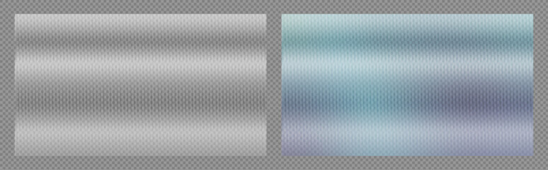 Vector ribbed glass texture collection with transparent overlay, featuring wavy clear plastic, soft frosted acrylic reeded surface, and a close-up of a fluted panel.
