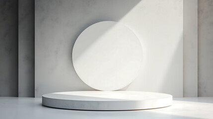 white tone color background with small podium, 화이트, 단상, 포디움 15