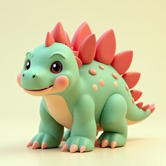 Fototapeta premium Cute dinosaur toy with bright colors and playful expression