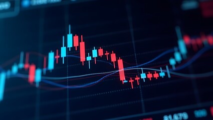 High-Resolution Stock Market Chart with Sharp Trends and Indicators