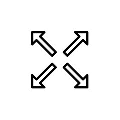 Fullscreen Icon logo design. Expand to full screen sign and symbol. Arrows symbol