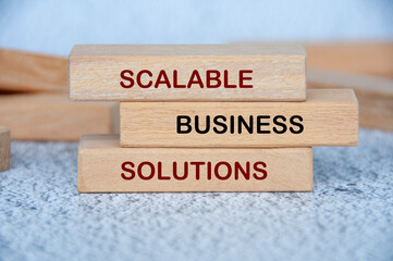 Scalable Business Solutions text on wooden blocks. Strategic business concept