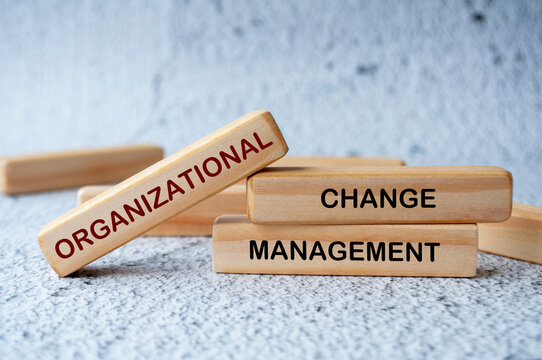 Organizational Change Management text on wooden blocks. Organizational and Strategic Business Strategy concept