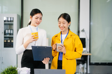 Portrait of success business people working together in office. Business teamwork startup concept
