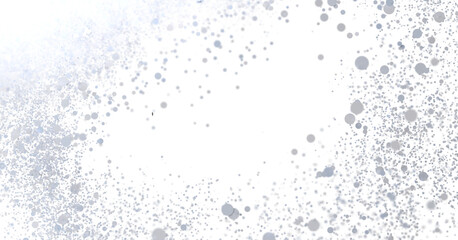 Soft, light gray dust particles floating on white background. Ideal for backgrounds, overlays, and textures.