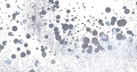 Abstract background of silver bubbles floating on white. Perfect for websites, presentations, and more!