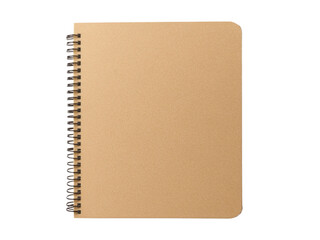 Spiral bound notebook mockup on transparent background.