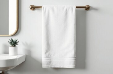 White towel in bathroom mockup