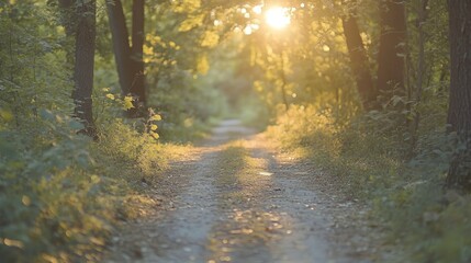 Obraz premium Two diverging forest paths: one overgrown, the other well-kept, symbolizing choices between tradition and progress.