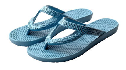 Azure Footwear: A pair of azure-colored flip-flops, showcasing comfort and casual summer elegance. perfect for relaxation and beach holidays.