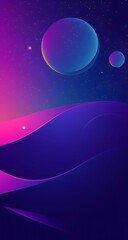Abstract Space Landscape with Planets