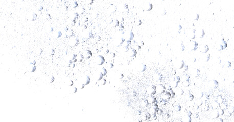 White background with many small and large bubbles. Perfect for cosmetics, spa, or clean concepts.