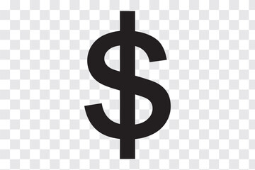dollar sign isolated on transparent background. dollar icon for your web site design, logo, app, UI. flat style. dollar symbol. us dollar sign.