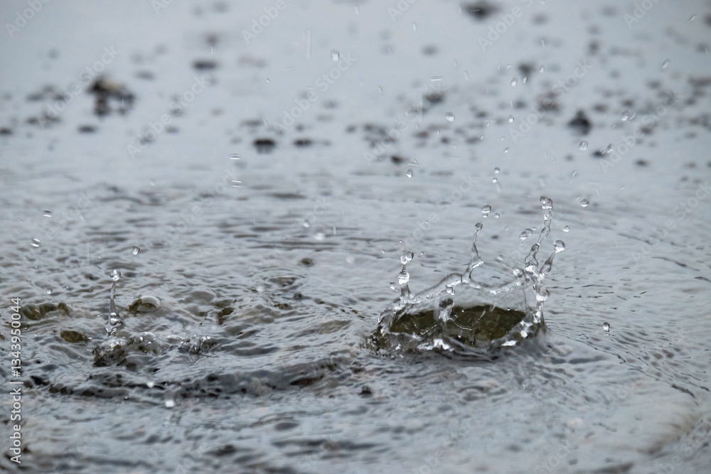 Aufkleber abstract pattern and texture background of rain splashes in the yard. for graphic design, 3d renderi