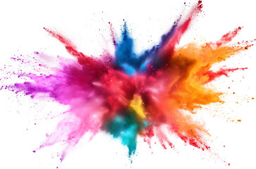 Colorful splash paint color powder festival explosion burst PNG isolated on transparent background