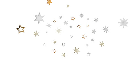A digital illustration of stars against a black background. The stars are white and gold, giving the image a dreamy and mystic feel.