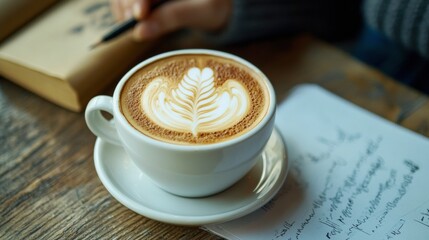 A successful entrepreneur enjoying coffee while reviewing plans