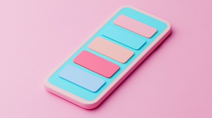 Well being concept. Pastel color palette on a pink background for creative design.