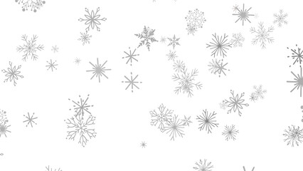 Grey Snowflakes Winter Pattern Background