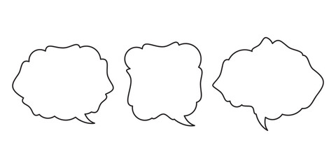 Set of text boxes or speech bubbles.