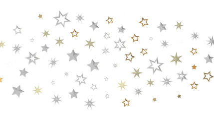 Cascading Christmas Constellations: Brilliant 3D Illustration Showcasing Falling Festive Star Patterns