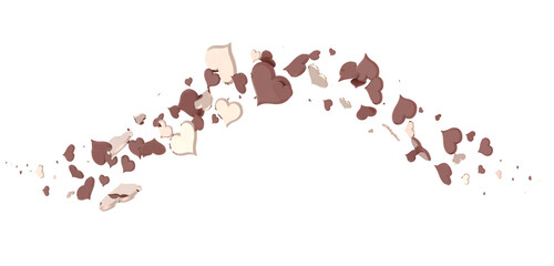 Ilustration of red realistics hearts whit 3D effect. rain of hearts