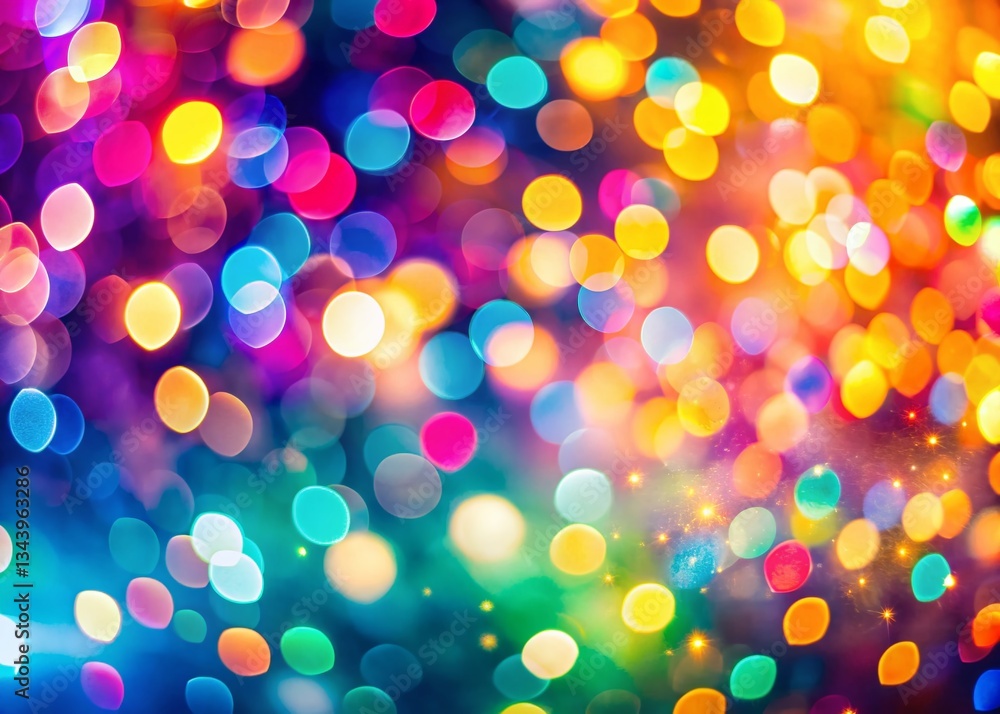Poster festive colorful bokeh lights background with copy space - vibrant abstract design