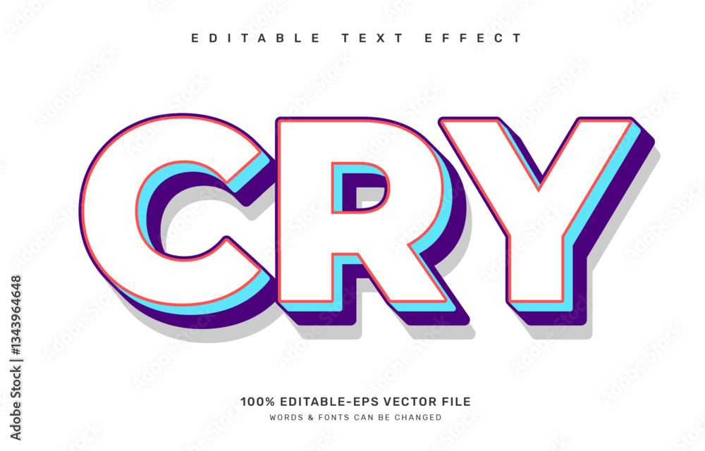 Poster cry editable text effect template