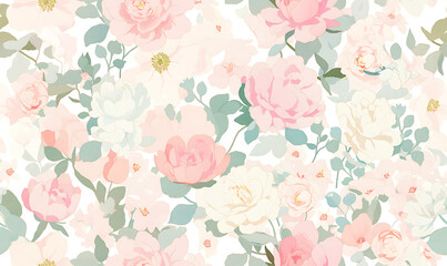 Creative 2D Doodle seamless pattern Floral or flower Illustrations