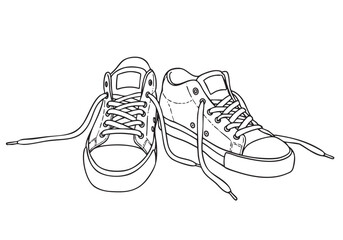 Half Converse – A Trendy and Stylish Coloring Book Page