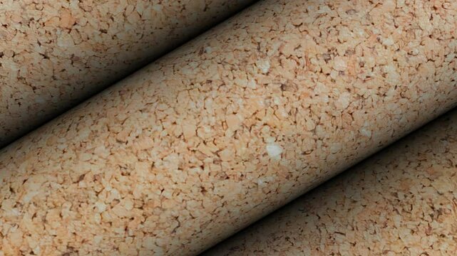 Cork texture rotation presenting creased fibers, layered wrinkles, and grain patterns in an elegant and high-class style